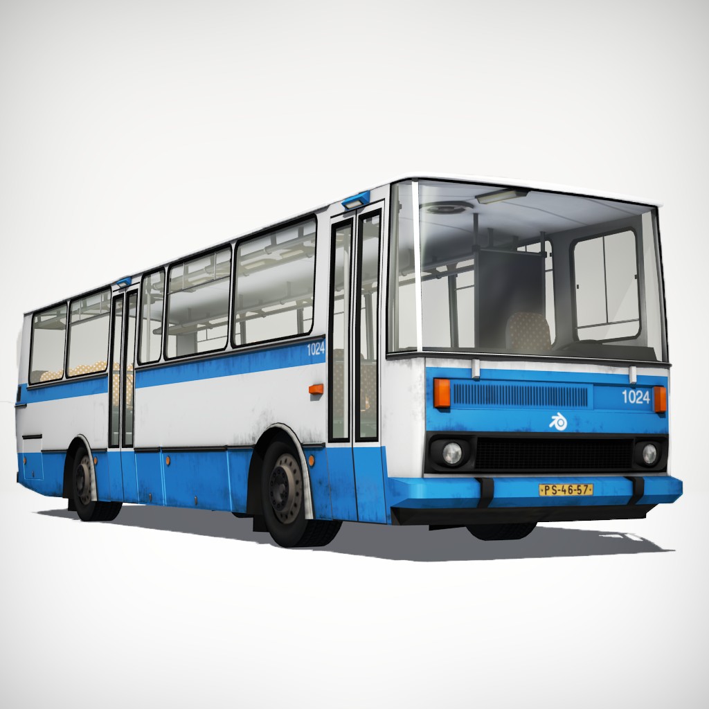 Colorable Bus (Rigged) preview image 1